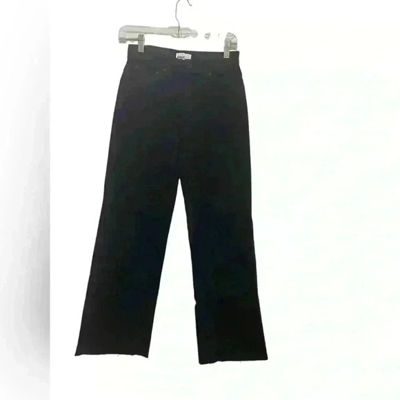 ASKK NY New NWT Slim Crop Wide Leg Black Resin Size 25 - Picture 5 of 8